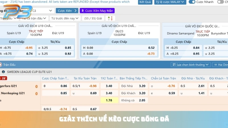 Cá cược bóng đá tại P3Bet cùng bí kíp bất bại từ chuyên gia 1 Giải thích về kèo cược bóng đá trực tuyến