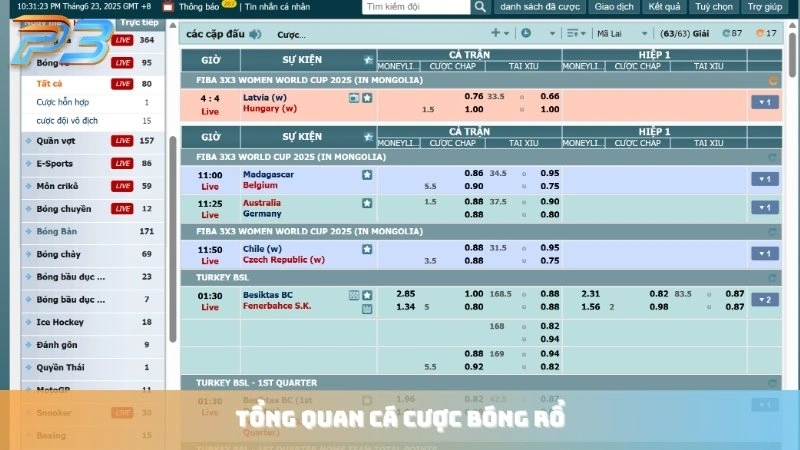 Cá cược bóng rổ là gì? Hướng dẫn đặt cược giải NBA tại P3Bet 1 Tổng quan về cá cược bóng rổ trực tuyến