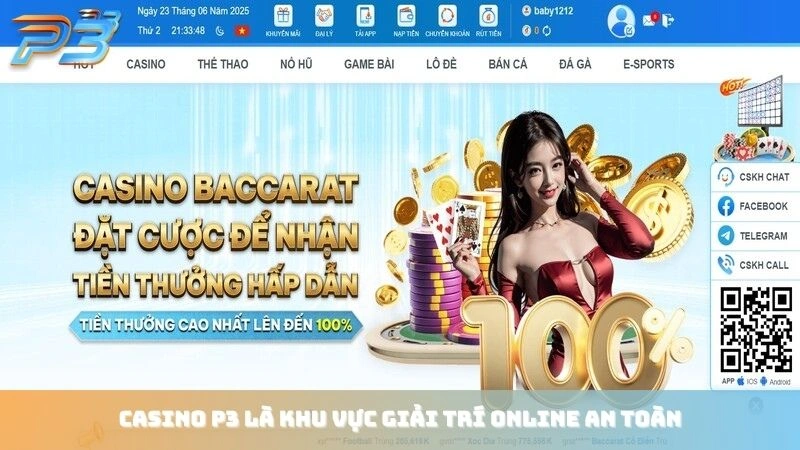 Casino P3Bet là khu vực giải trí online an toàn