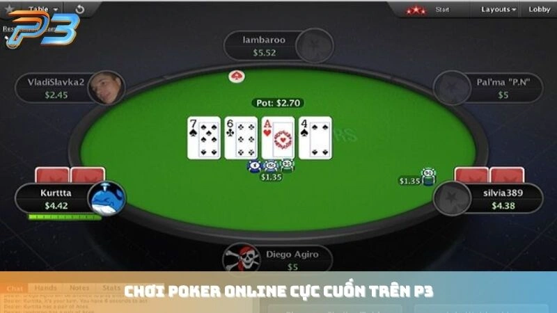 Chơi Poker online cực cuốn trên P3Bet