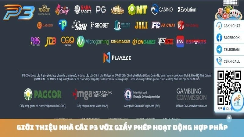 Giới thiệu P3Bet 1 Giới thiệu nhà cái P3 với giấy phép hoạt động hợp pháp