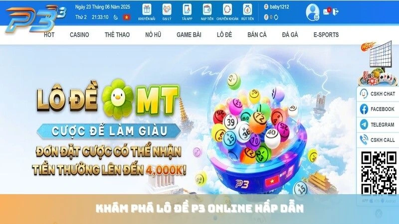 Khám phá lô đề online hấp dẫn tại P3Bet