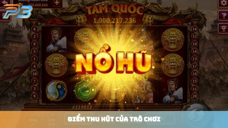 Nổ hũ Tam Quốc: Quay slot tranh bá jackpot khủng tại P3Bet 2 Nổ hũ tam quốc tại P3Bet có nhiều điểm thu hút người chơi