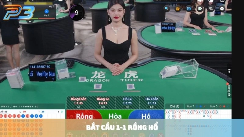 Hướng dẫn chơi rồng hổ P3Bet và mẹo bắt cầu luôn thắng 3 Bắt cầu 1-1 trong game Rồng hổ