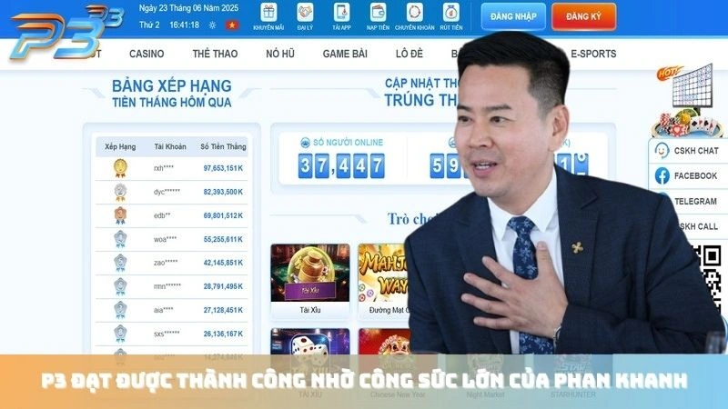 Tác giả 3 P3 Bet đạt được thành công nhờ công sức lớn của Phan Khanh